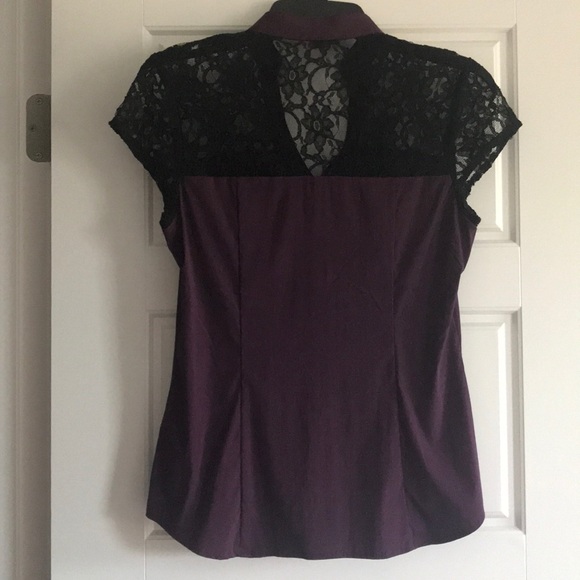 Purple lace button up from Express - Picture 3 of 3